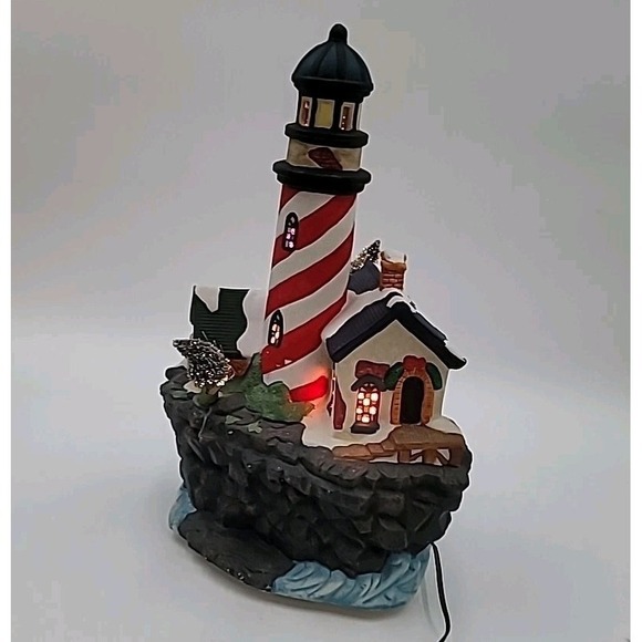 Bradford Other - Bradford 14" Fiberoptic Christmas Winter Lighthouse‎ TESTED WORKS!